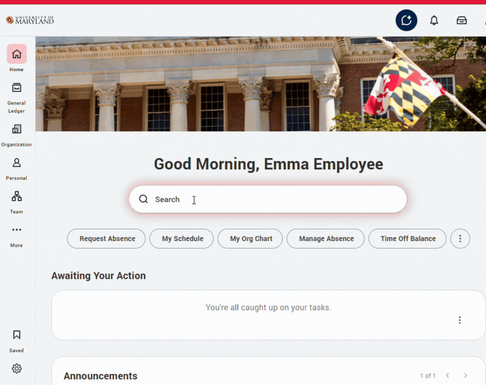 Screenshot of the advanced AI capabilities of search in Workday